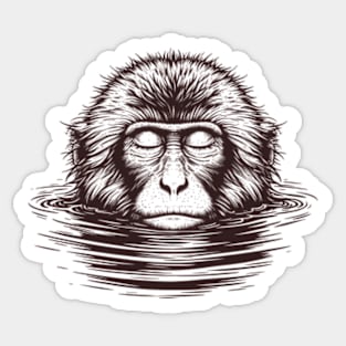 Japanese Onsen Zen Monkey Sticker